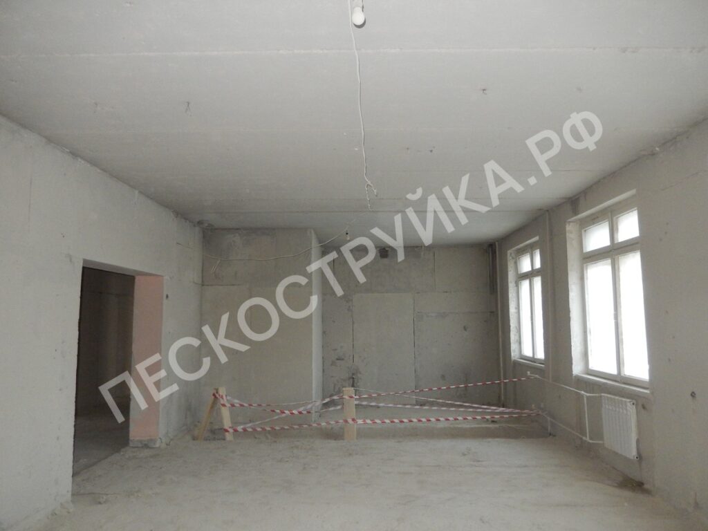 Удаление краски с бетона - поликлиника перед капремонтом
